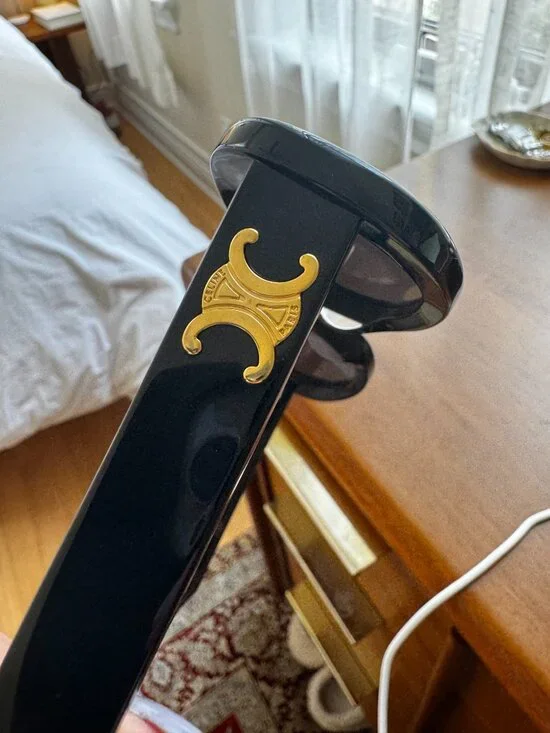 Celine Triomphe Sunglasses (Oval) in Black - Picture 6 of 8